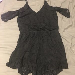 Express black lace romper